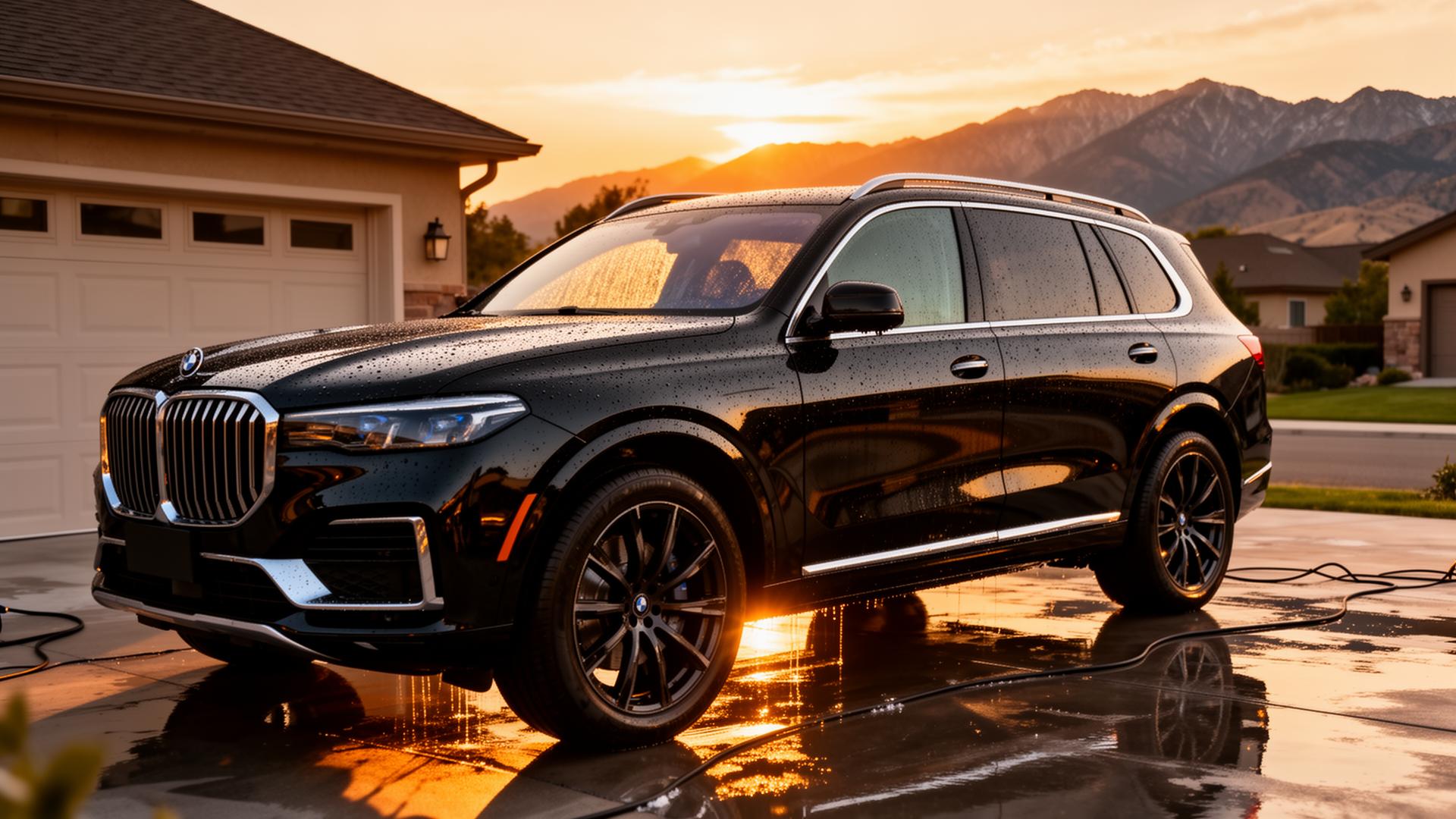Luxury vehicle being detailed in Highland, Utah